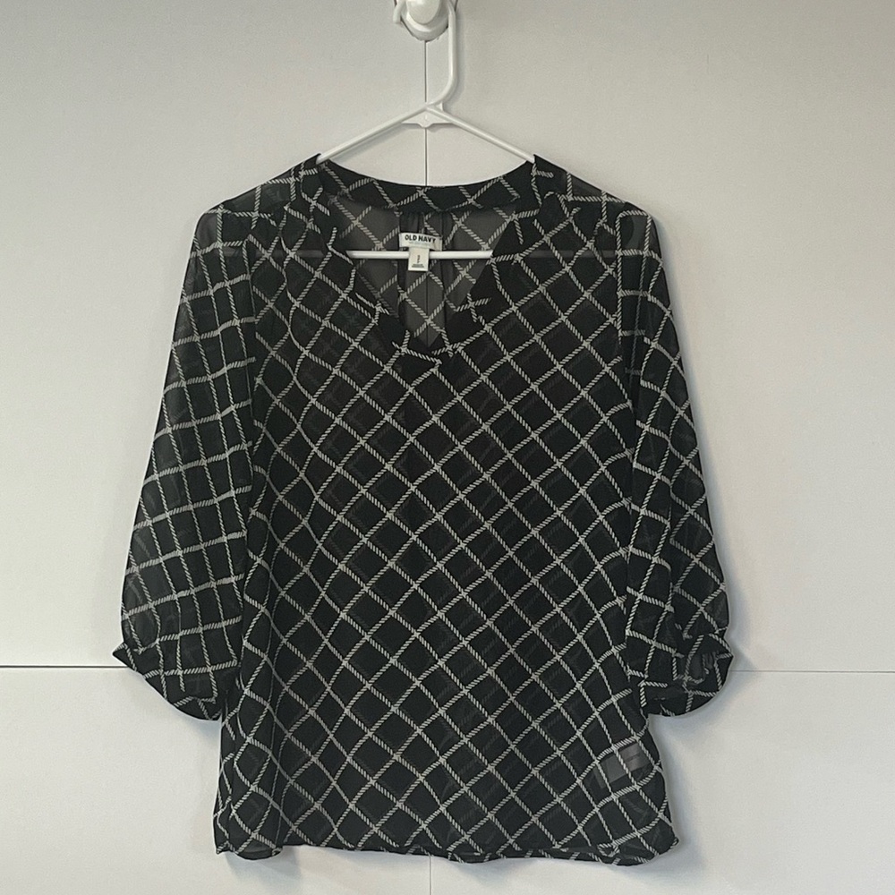 Old Navy Top Womens‎ Small Sheer Black And White